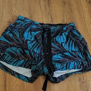 Lululemon shorts blue and pink patterned